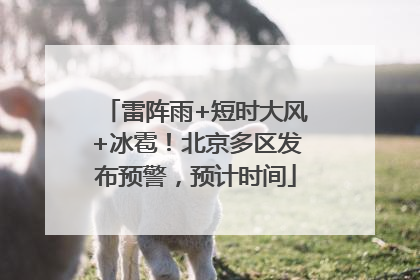 雷阵雨+短时大风+冰雹！北京多区发布预警，预计时间