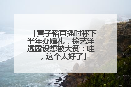 黄子韬直播时称下半年办婚礼，徐艺洋透露设想被大赞：哇，这个太好了