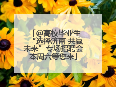 ＠高校毕业生 “选择济南 共赢未来”专场招聘会本周六等您来