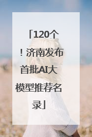 120个！济南发布首批AI大模型推荐名录