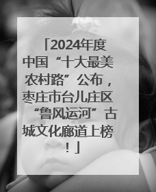 2024年度中国“十大最美农村路”公布，枣庄市台儿庄区“鲁风运河”古城文化廊道上榜！