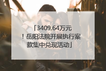 3409.64万元！岳阳法院开展执行案款集中兑现活动