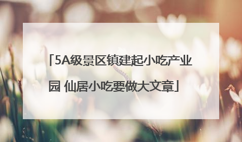 5A级景区镇建起小吃产业园 仙居小吃要做大文章