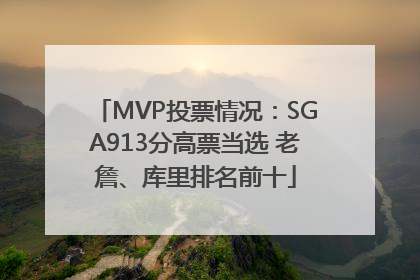 MVP投票情况：SGA913分高票当选 老詹、库里排名前十